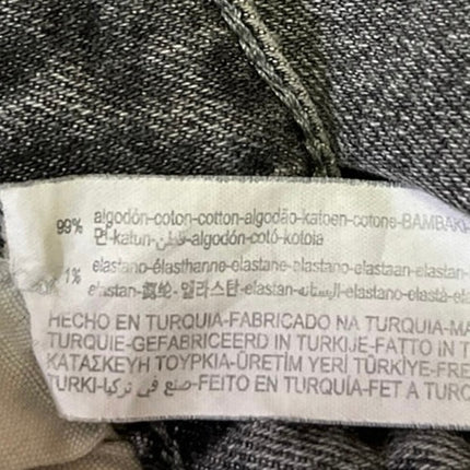 Zara Women's Black High Waist Frayed Raw Hem Straight Skinny Denim Jeans Pants 6