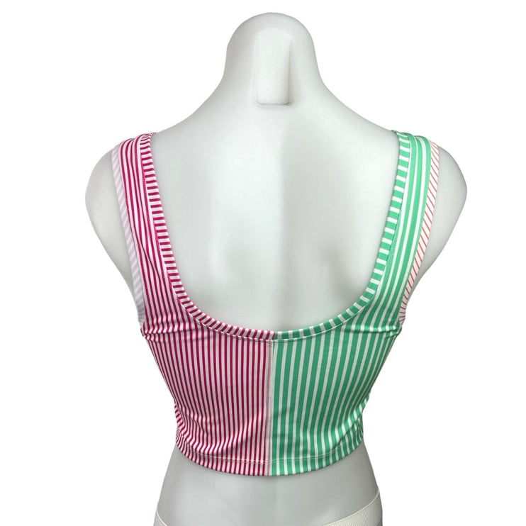 Terez Multicolor Colorblock Striped Scoop Neck Activewear Fitness Tank Top Sz S