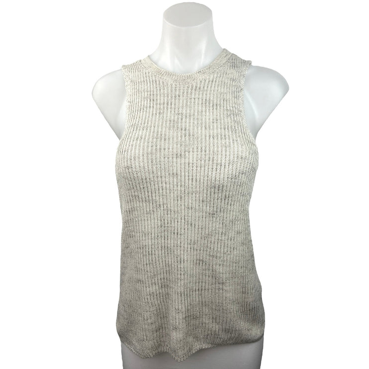 Silence + Noise Gray Knit Sleeveless Crew Neck Cozt Pullover Sweater Top Size XS