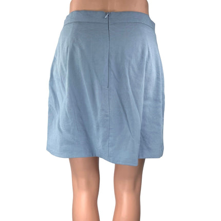 Princess Polly Women's Blue High Waist Casual Slit Mini Straight Pencil Skirt 8