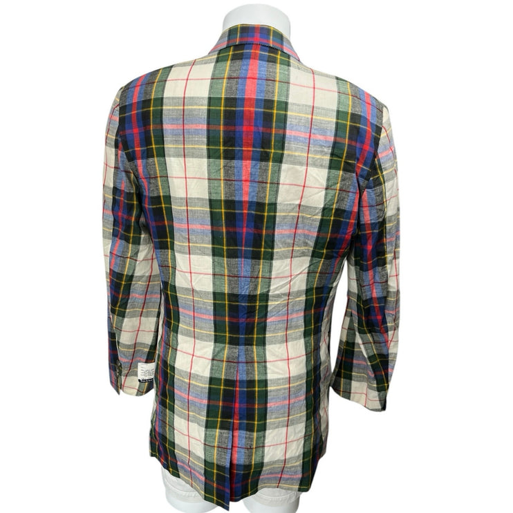VTG 1986 Polo Ralph Lauren Men's Multicolor Plaid Check Blazer Suit Jacket 44L
