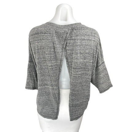 Ivy Park Women's Gray Half Sleeve Oversized Split Back Activewear Shirt Top Sz S