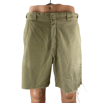 Dickies Mens Green Mid Rise Workwear Utility Cut Off Crop Bermuda Shorts Size 32
