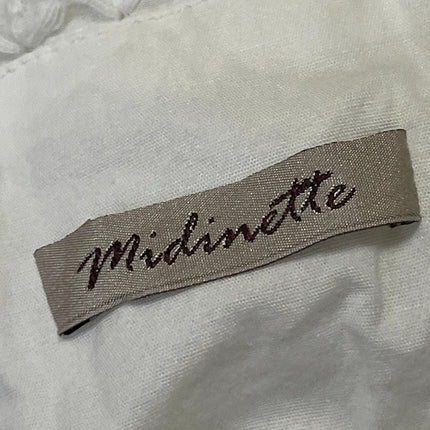 Midinette White Textured Strapless Bandeau Pleated Fit & Flare Midi Dress Size M