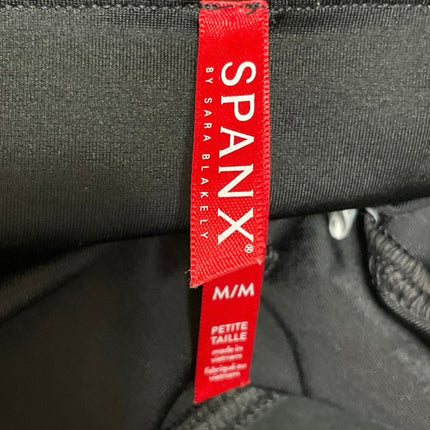 Spanx Women's Black Faux Leather Vegan High Rise Yoga Leggings Pants Size M