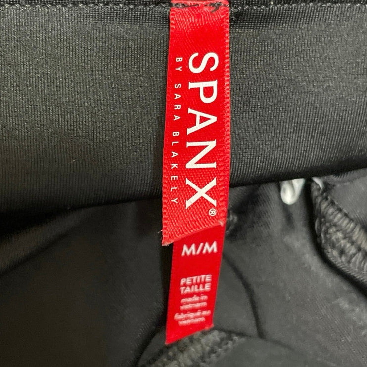 Spanx Women's Black Faux Leather Vegan High Rise Yoga Leggings Pants Size M