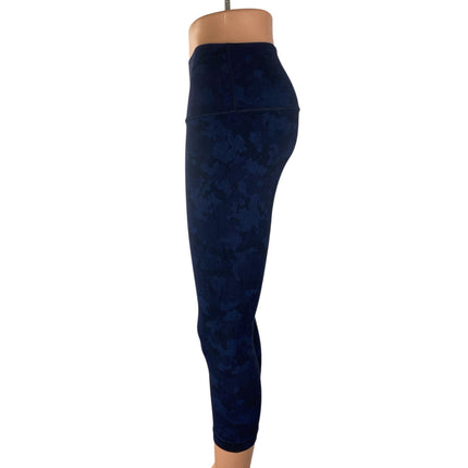 Lululemon Women's Blue Camo Cropped Yoga Running Athletic Leggings Pants Size 0