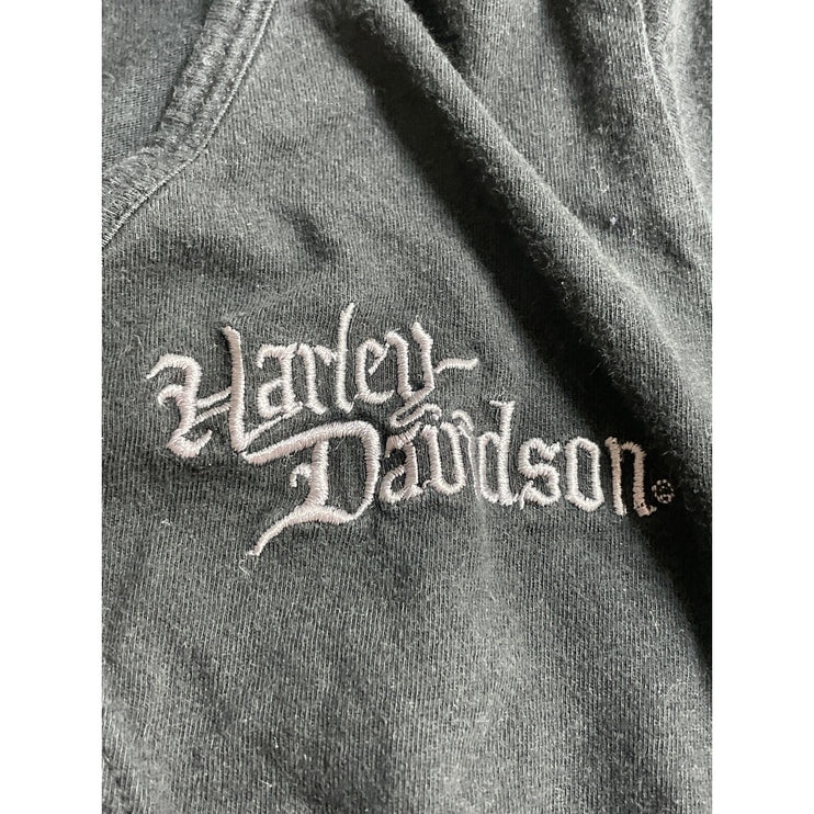 Harley Davidson Women's Black Embroidered Logo Short Sleeve T Shirt Tee Top S