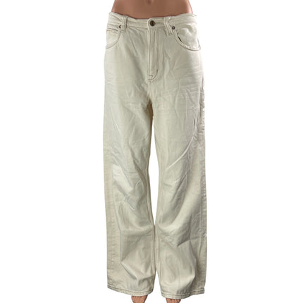 Free People We The Free Womens White High Rise Wide Leg Denim Jean Pants Size 29