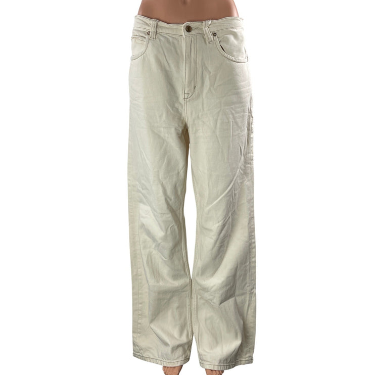 Free People We The Free Womens White High Rise Wide Leg Denim Jean Pants Size 29
