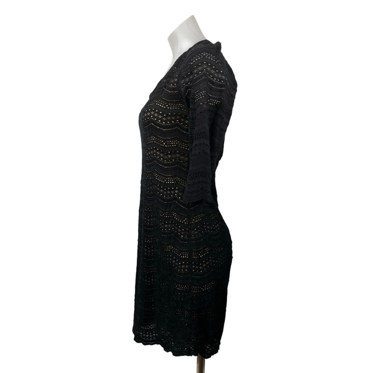 Ralph Lauren Denim & Supply Black :ace Open Back Half Sleeve Mini Shift Dress M