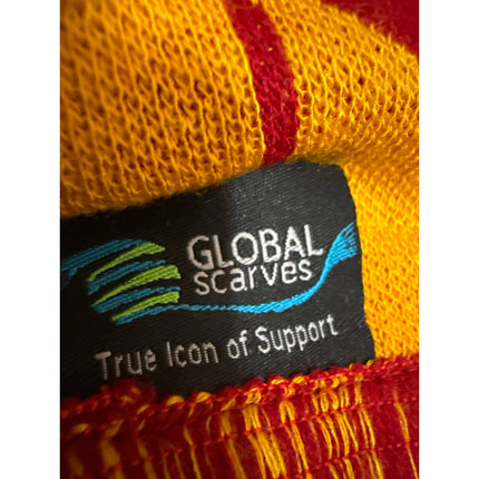 Global Scarves Carragher's NYC Soccer Red Yellow Fringe Knit Shawl Wrap Scarf OS