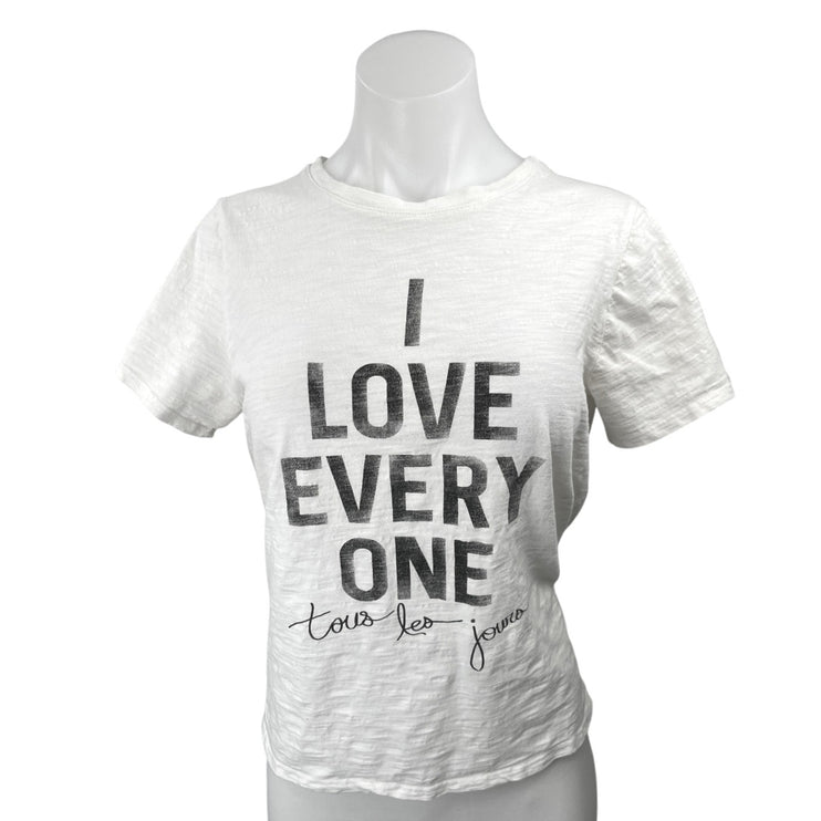 Cinq a Sept Tours Les Jours I Love Everyone Crew Neck Graphic Tee T-shirt Top S