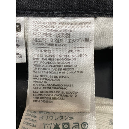 Levi's Men's Black Washed Slim Fit Tapered Leg Casual Y2K Denim Jeans Size 32