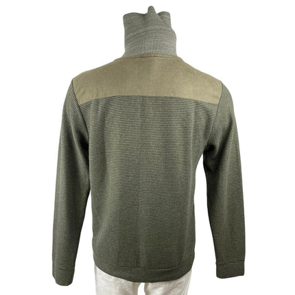 NetWork Men's Forest Green Ribbed Knit 1/4 Zip Long Sleeve Sweater Top Size L