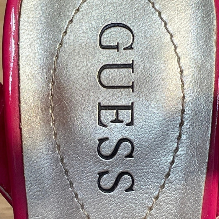 Guess Women's Tropical Pink Floral Ankle Strap Stiletto Platform Heels Size 9M