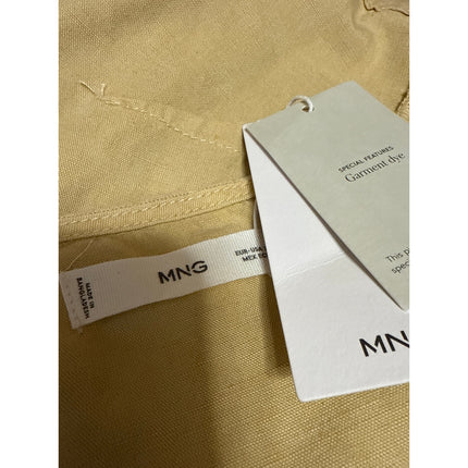 NEW MNG Mango Yellow Sleeveless Halter Tie Knot Open Back Vest Crop Top Size XS