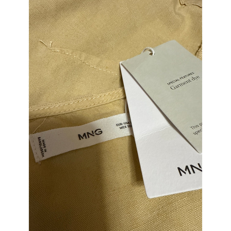 NEW MNG Mango Yellow Sleeveless Halter Tie Knot Open Back Vest Crop Top Size XS