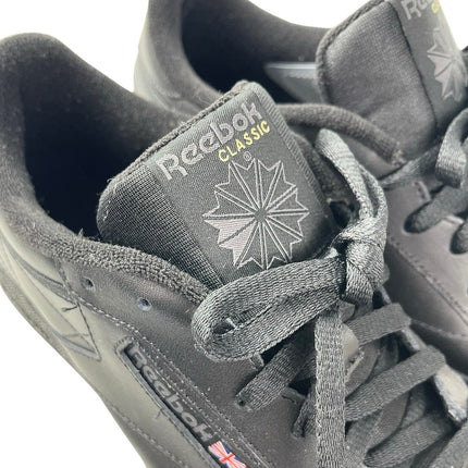 Reebok Club C Men's Black Leather Lace Up Low Top Athletic Sneakers Shoes 11.5