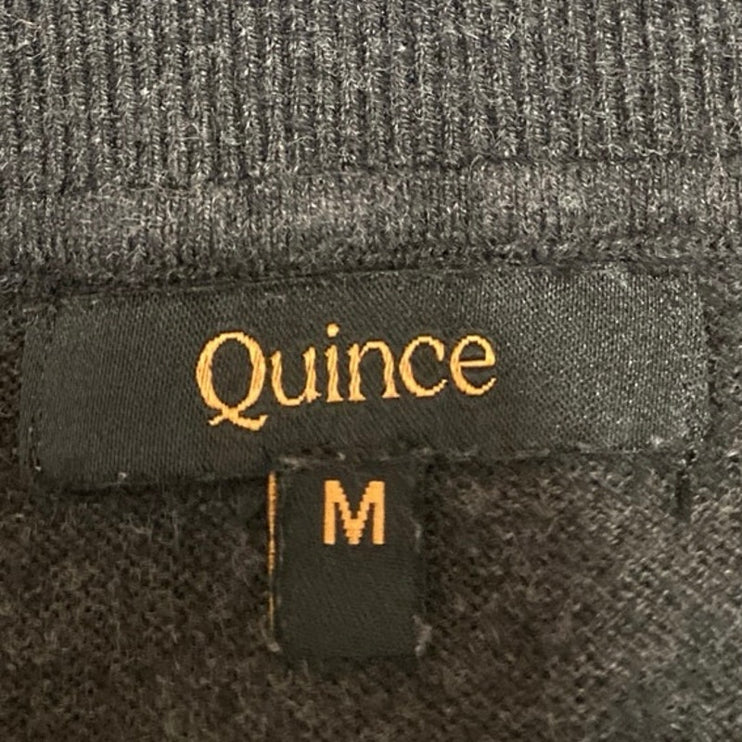 Quince Women's Black Cashmere Long Sleeve Crew Neck Pullover Sweater Top Size M