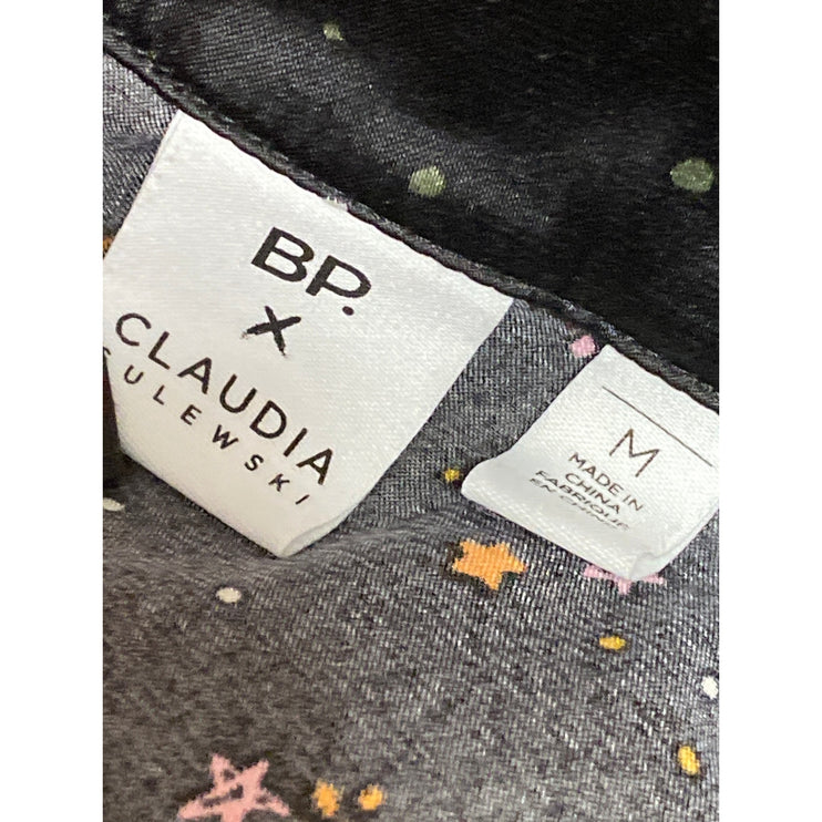 BP. X Claudia Sulewski Satin Star Long Sleeve Button Down Sleepwear Pajama Set M