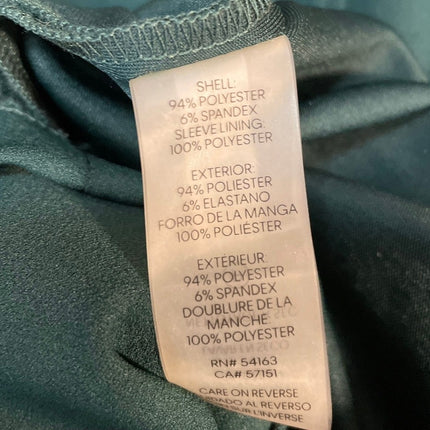 Calvin Klein Women's Green Puff Sleeve Crew Neck Zip Mini Sheath Dress Size 6