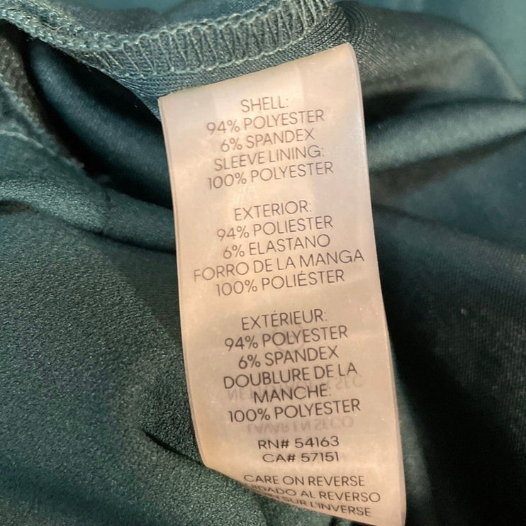 Calvin Klein Women's Green Puff Sleeve Crew Neck Zip Mini Sheath Dress Size 6