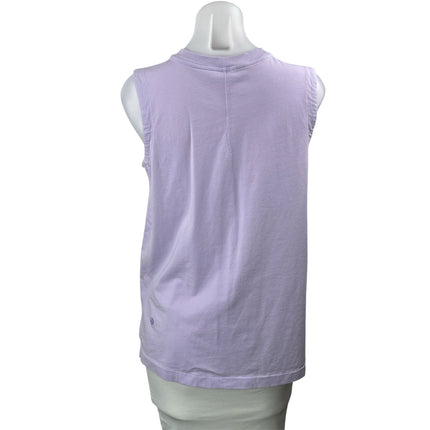 Lululemon All Yours Organic Cotton Purple Lilac Ribbed Crew Neck Tank Top Size S
