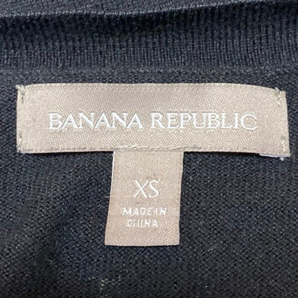 Banana Republic Women's Black Knit Long Sleeve V-Neck Shirt Sweater Top Size XS