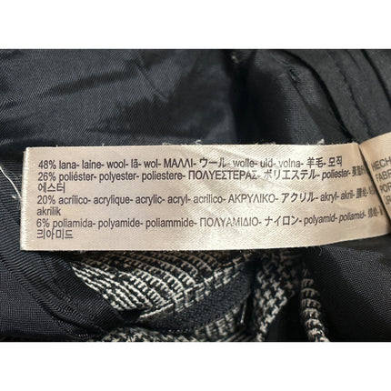 Massimo Dutti Black White Wool Plaid Knit Straight Leg Trousers Dress Pants Sz 2