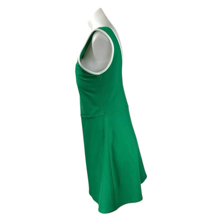 YPB Sculpt Lux Green Sleeveless Boat Neck Mini A-line Fit & Flare Tank Dress L