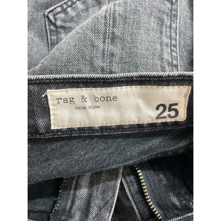 Rag & Bone Women's Black Washed High Rise Flared Bootcut Denim Jeans Size 25