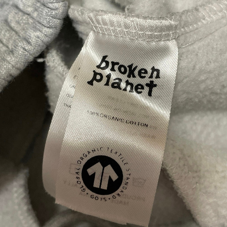 Broken Planet Women's Heather Gray Fleece High Rise Wide Leg Baggy Sweat Pants M