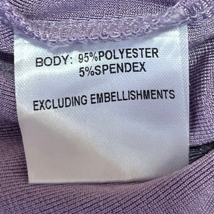 Princess Polly Purple Metallic Knit Halter V-neck Backless Thong Bodysuit Top 2