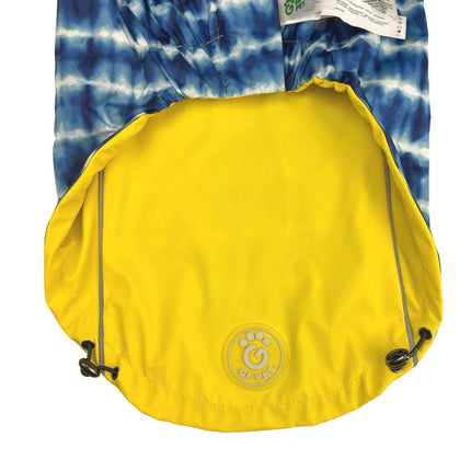 GF Pet NWT Reversible Elasto-Fit Yellow & Blue Tie Dye Print Dog Raincoat Sz XL