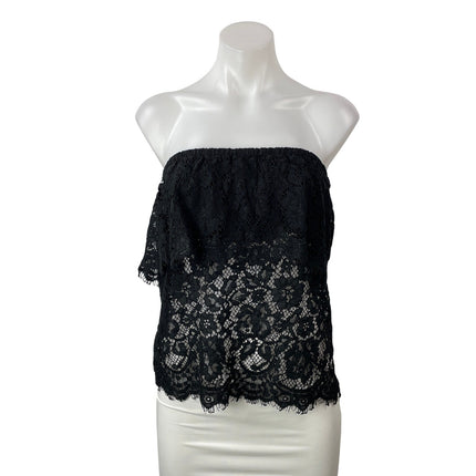 Aritzia Wilfred Women's Black Sleeveless Strapless Floral Lace Tube Top Size XS