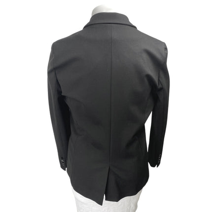 Women's Black Long Sleeve Single Breasted Notch Collar Blazer Coat Jacket Size M
