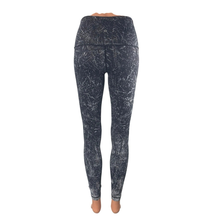 Lululemon Wunder Under Black Mid Rise Yoga Workout Athletic Leggings Pants Sz 2