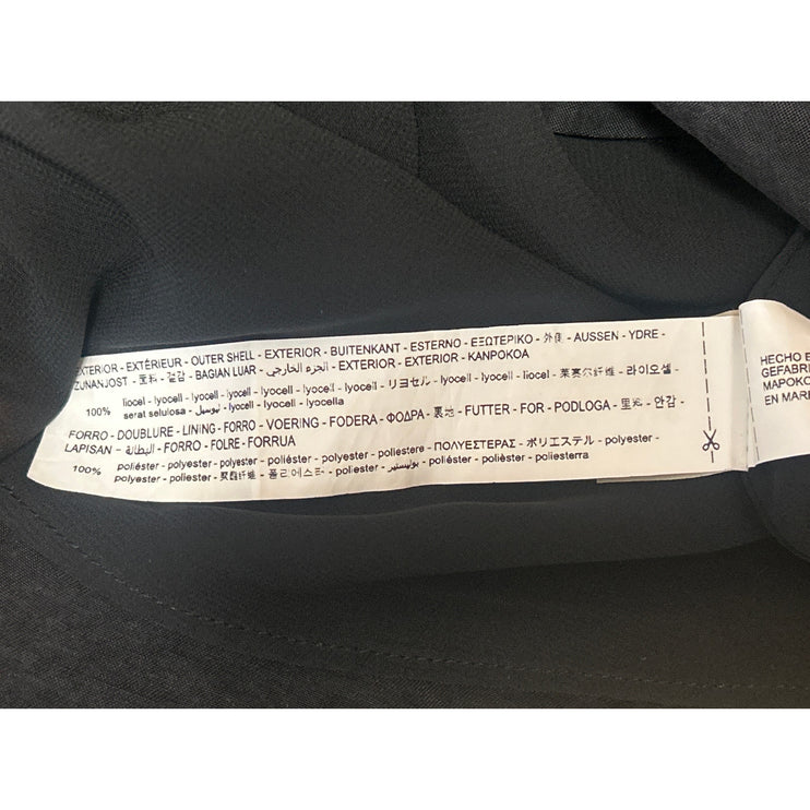 Zara Black Long Sleeve Tie Waist Collared Button Down Mini Shirt Dress Size XL