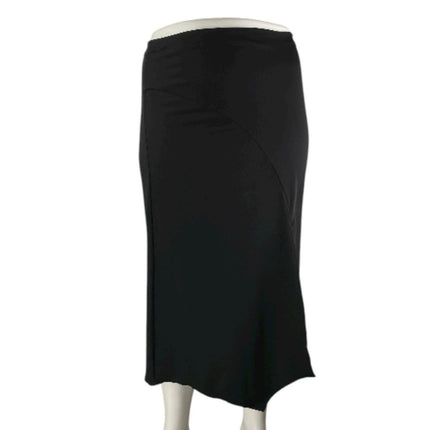 Zara Womens Black High Waisted Pull On Career Straight Pencil Midi Skirt Size XL