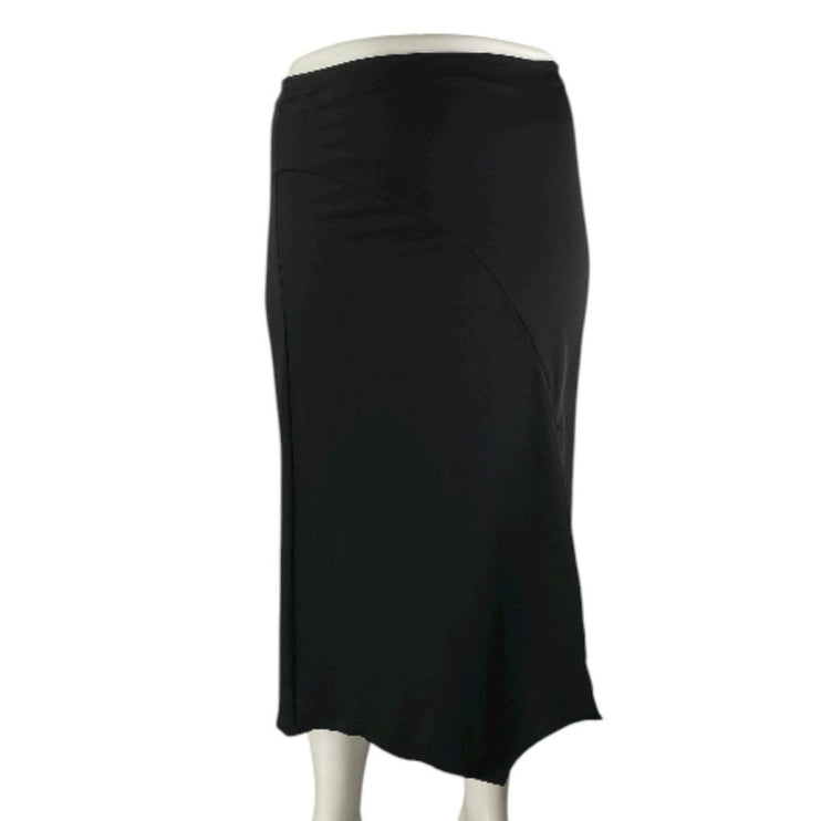 Zara Womens Black High Waisted Pull On Career Straight Pencil Midi Skirt Size XL