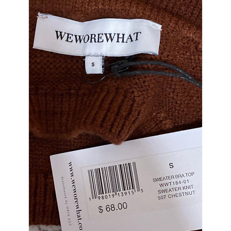 NEW WeWoreWhat Chestnut Brown Sleeveless Knit Sweater Brami Bra Top Size S