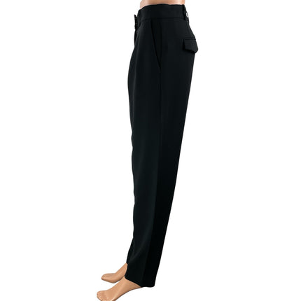 Aritzia Babaton Womens Black High Rise Pleated Straight Trousers Dress Pants 2