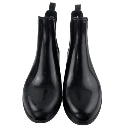 Sam Edelman Tinsley Women's Black Glossy Slip On Chelsea Ankle Rain Boots Size 9