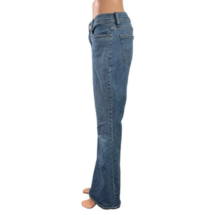 Lee Women's Blue High Waisted Button Fly Flared Bootcut Leg Denim Jeans Pants 10
