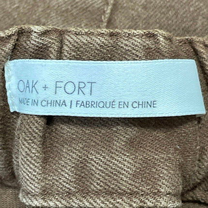 Oak + Fort Women's Brown High Waisted Wide Leg Baggy Cropped Denim Jeans Size L