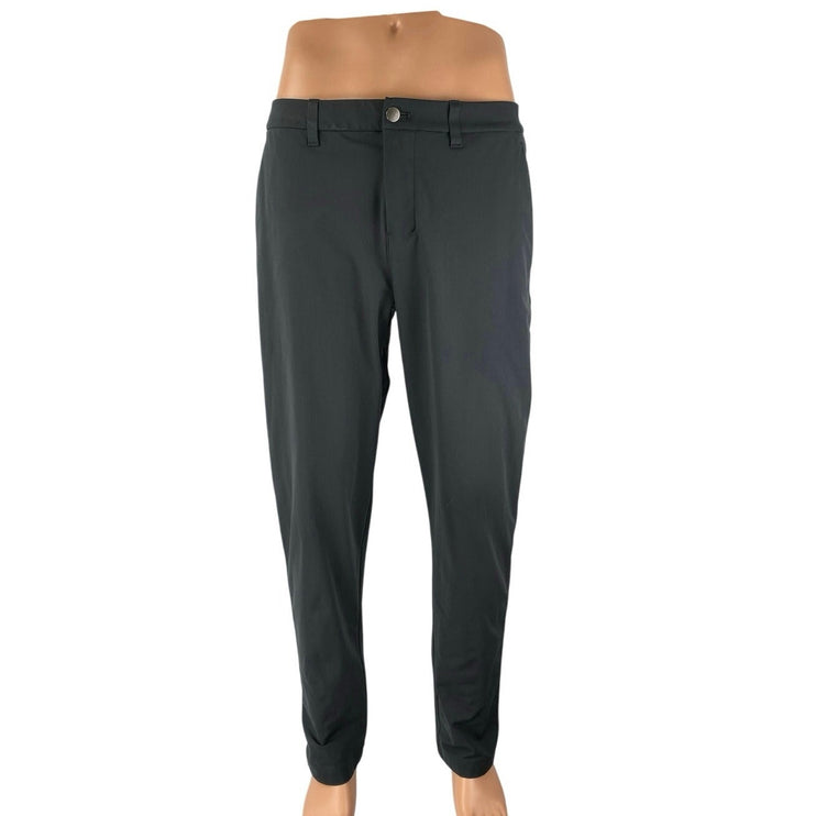 Lululemon Men's Black High Waisted Straight Leg Chino Khaki Trousers Pants Ss 33