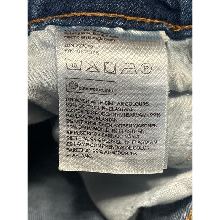 H&M Women's Blue High Waisted Raw Hem Casual Bootcut Flared Denim Jeans Size 2