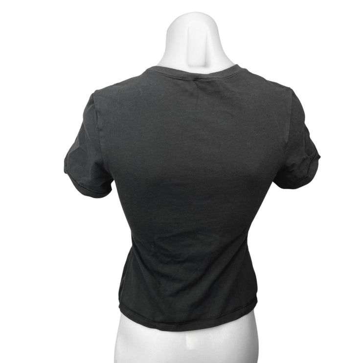 Skims Women's Black Crew Neck Short Sleeve Casual Basic T Shirt Tee Top Size L