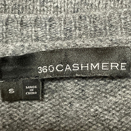 360 Cashmere Women's Gray Orange Star Knit Long Sleeve Round Sweater Top Size S